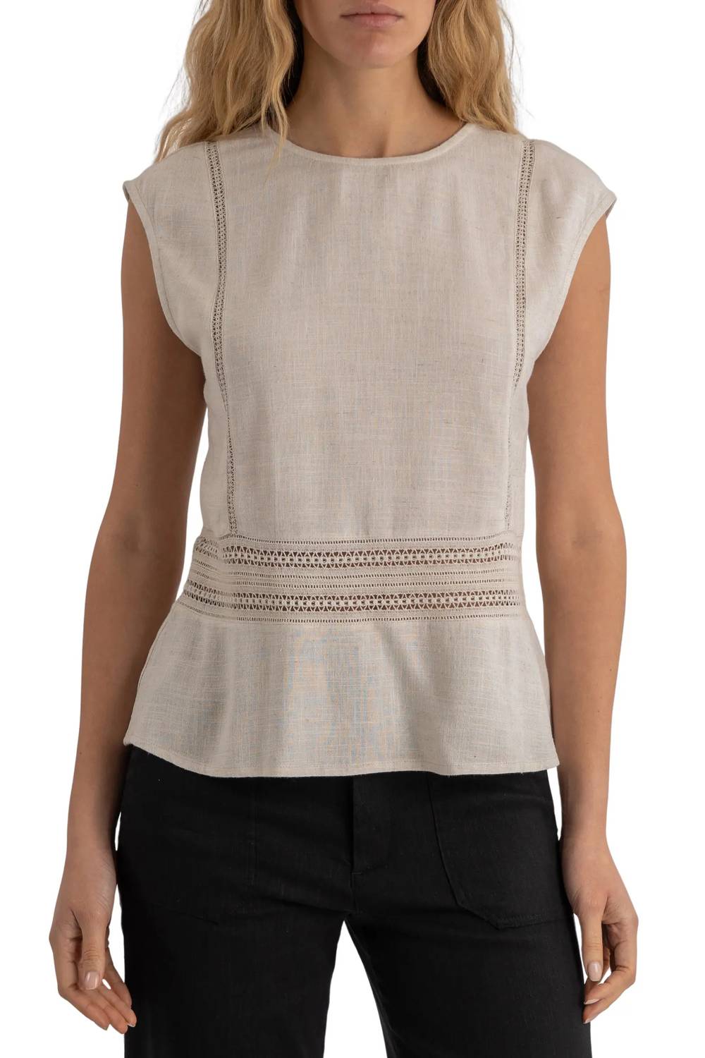 Kut From The Kloth - Carly Cap Sleeve Crochet Top