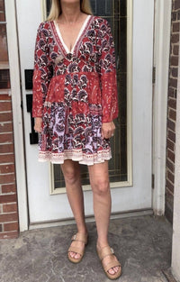 Angie - Celeste V Neck Long Sleeve Dress