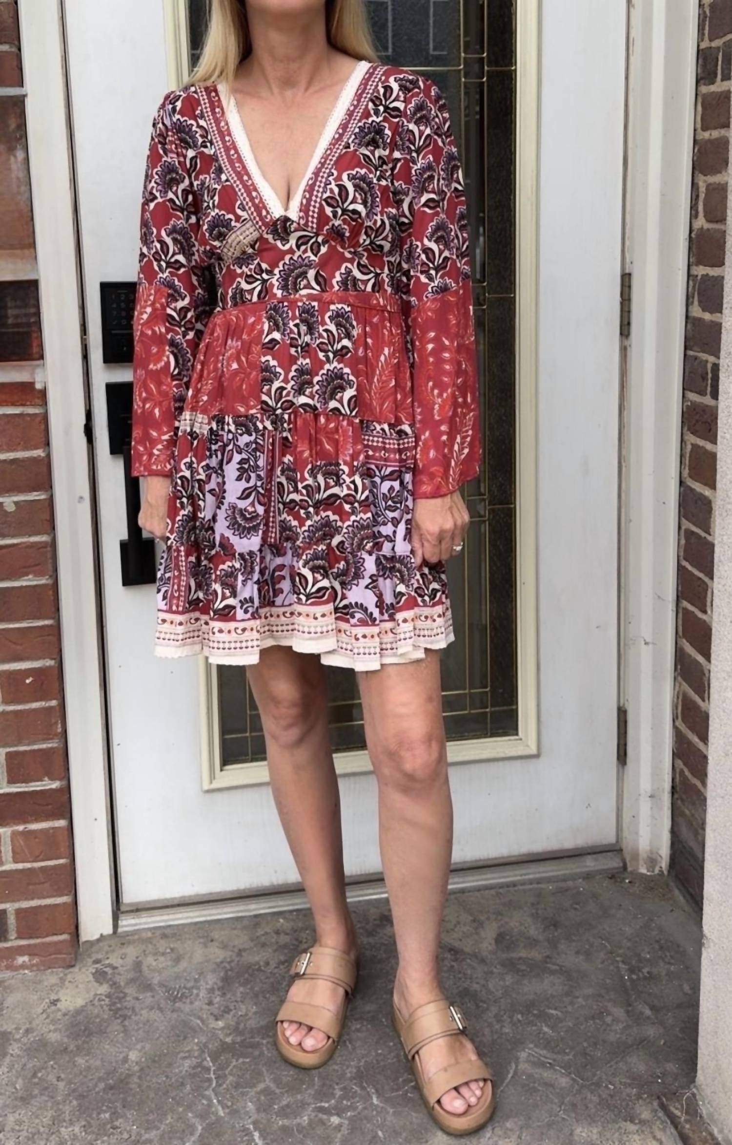Angie - Celeste V Neck Long Sleeve Dress