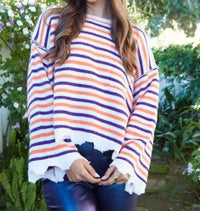 Peach Love - Kathryn Soft Striped Sweater