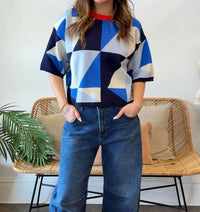 Entro - Middie Geometric Knit Top