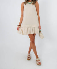 Heyson - Reese Linen Pleat Hem Mini Dress