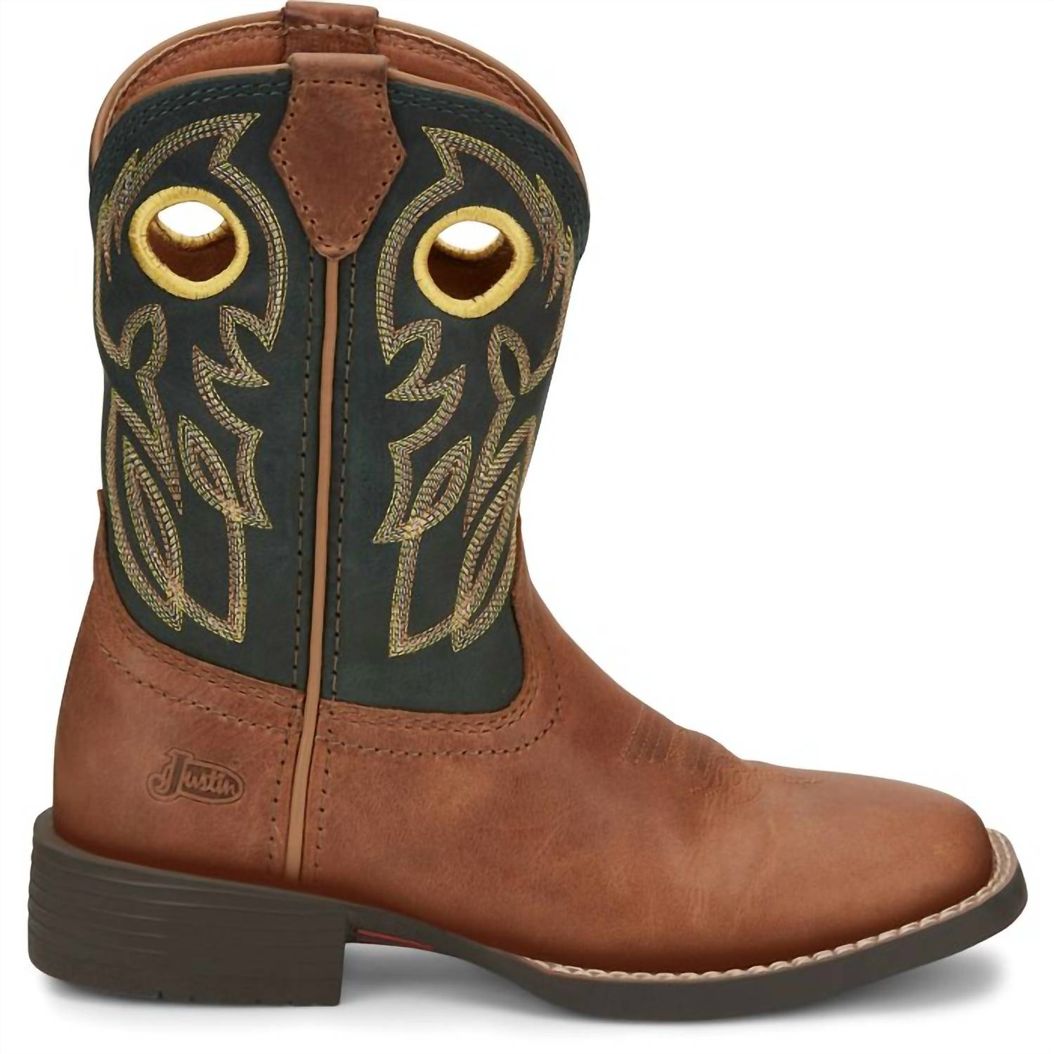Justin Boots - Boys Bowline Western Boots - Broad Square Toe
