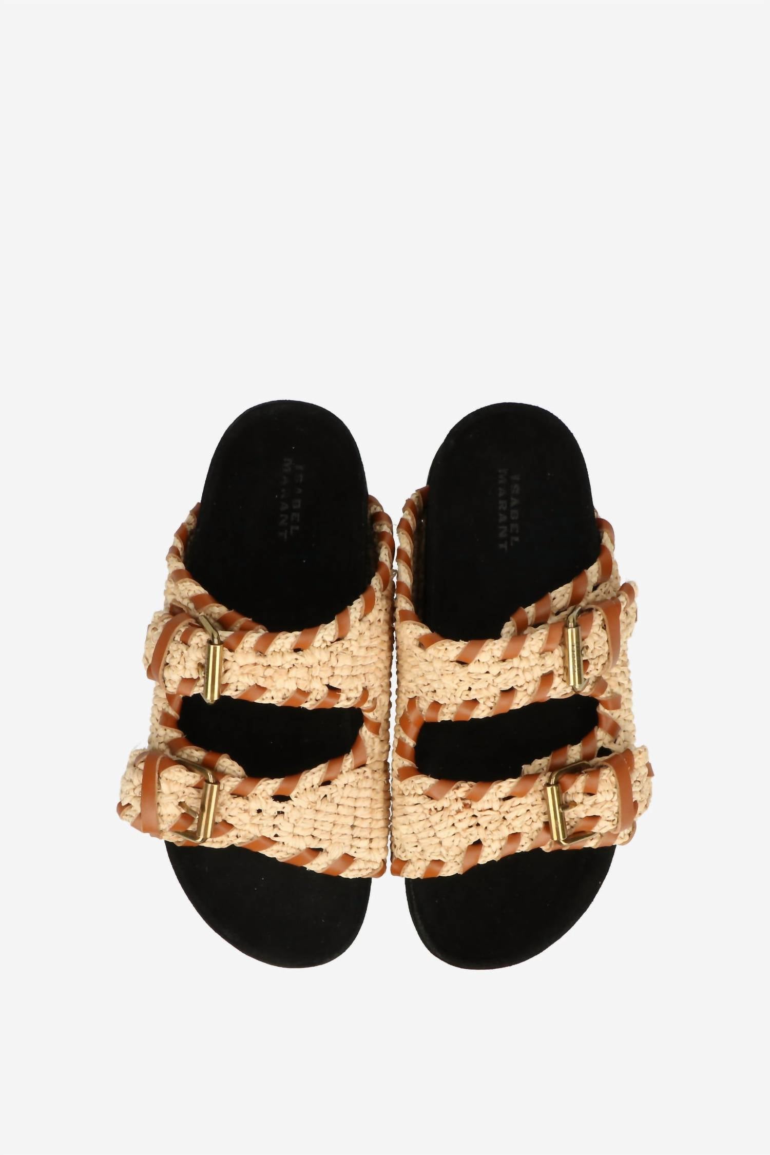 Isabel Marant - Women's Lennyo Leather-trimmed Raffia Sandals