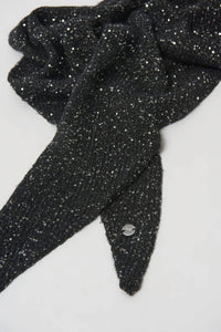 Joseph Ribkoff Sequined Knit Scarf in black silver 1 - women's scarf - alternate view