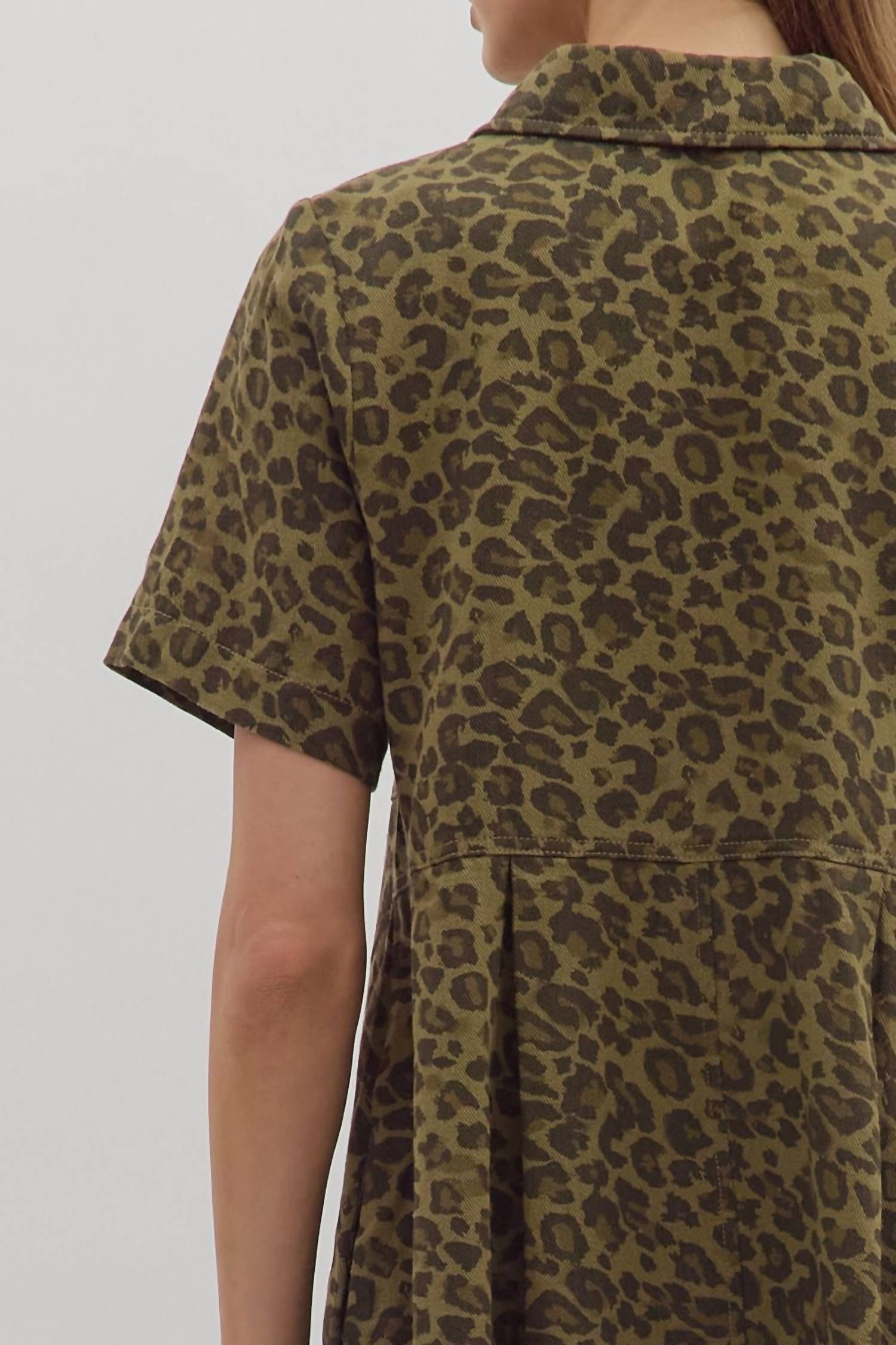 Entro - Loretta Leopard Denim Mini Dress