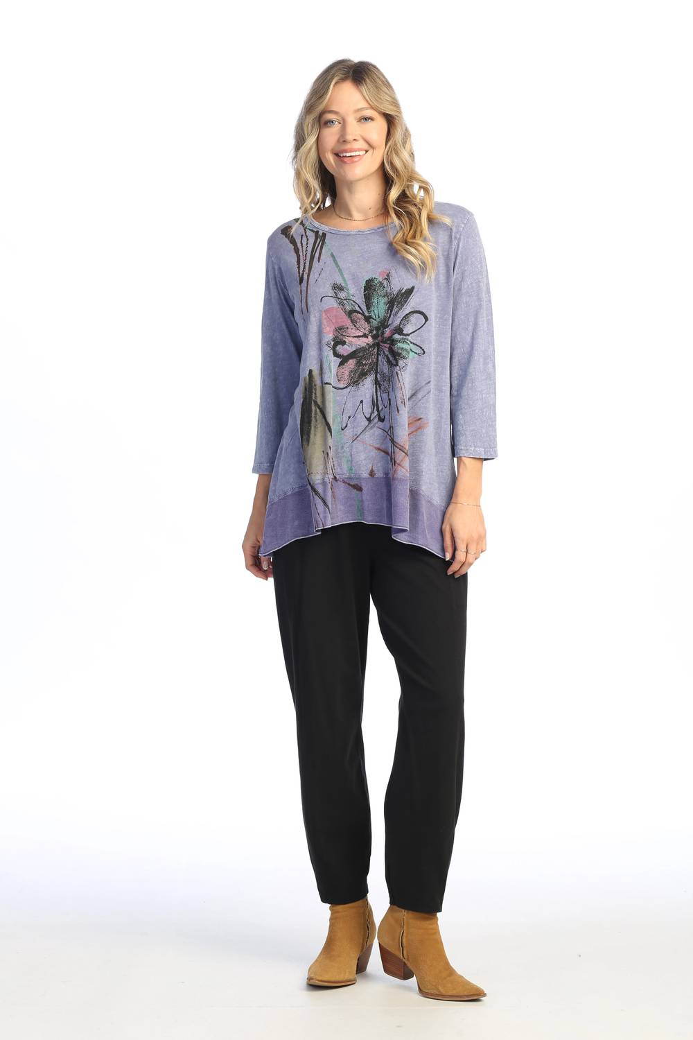 Jess & Jane - Field Notes Mineral Washed Cotton Georgette Contrast Top