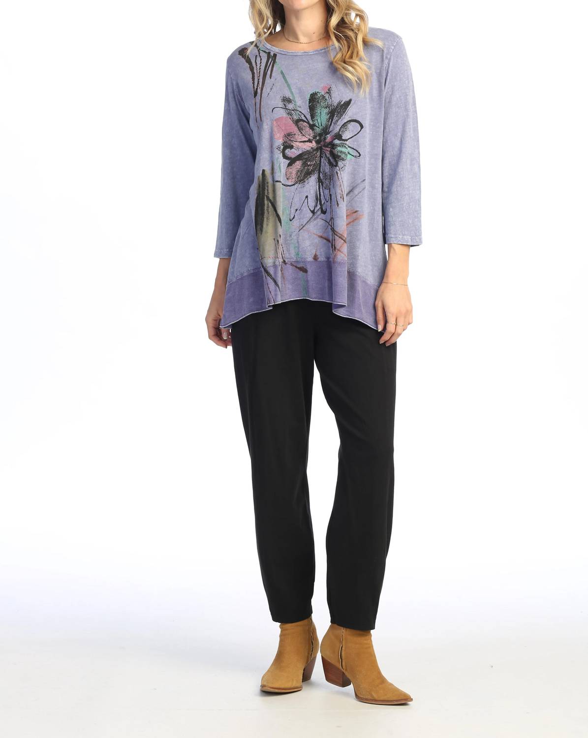 Jess & Jane - Field Notes Mineral Washed Cotton Georgette Contrast Top