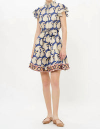 Oliphant - Agra Ruffle Collar Button Mini Dress