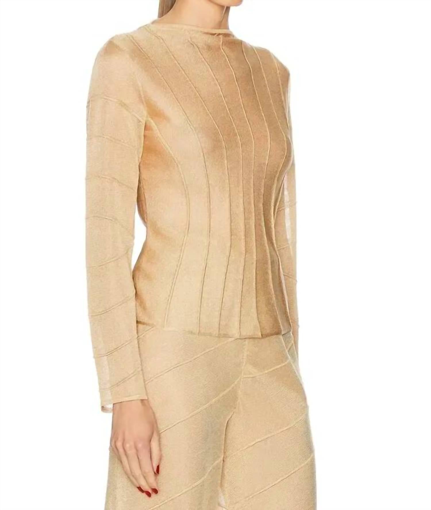 cult gaia Avril Knit Top in tierra - women's blouse - detail view