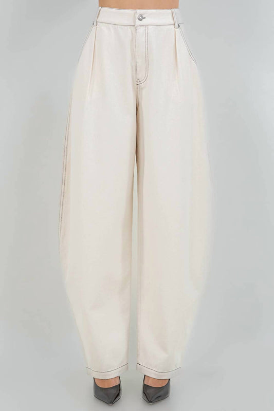Whiteroom+Cactus - COTTON BARREL LEG PANTS