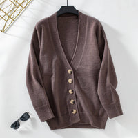 Lily Clothing - Women's Plain Single Breasted Sweater Coat