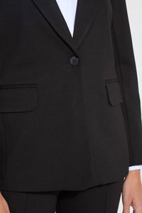 Lysse Women's Essential Ponte Blazer in black - women's jacket - detail view