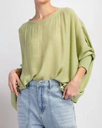 Ee:Some - Dolman With Smocked Cuffs Top