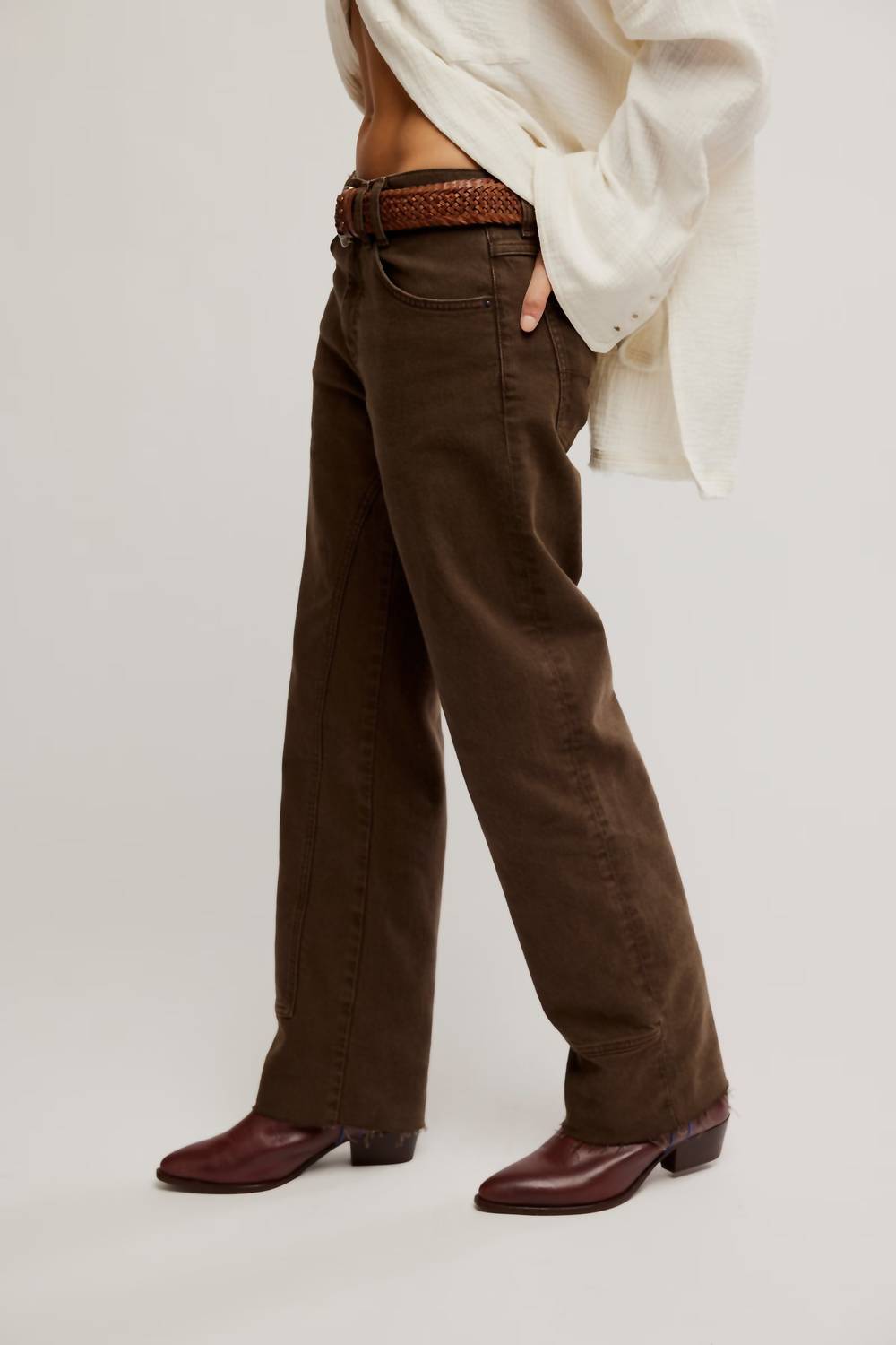 Free People - Risk Taker Mid-rise Straight Leg Jeans