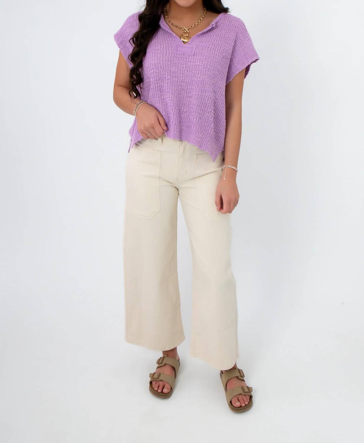 Illa Illa - Wisteria Willow Short Sleeve Sweater