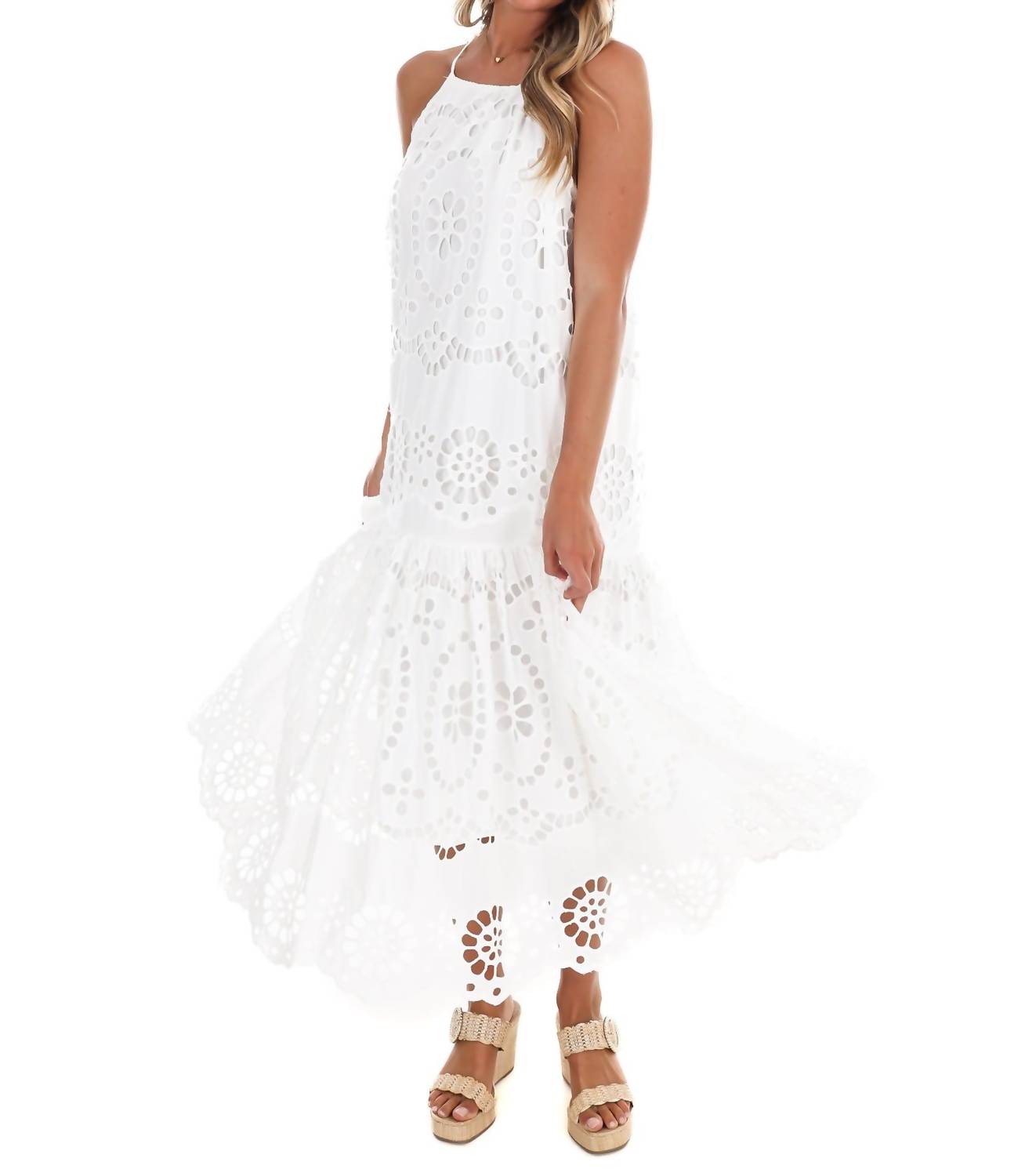 Heyson - Perfect Together Eyelet Halter Midi Dress