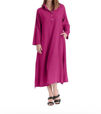 Oh My Gauze! River Button Down Midi Dress in fuchsia - women's dress