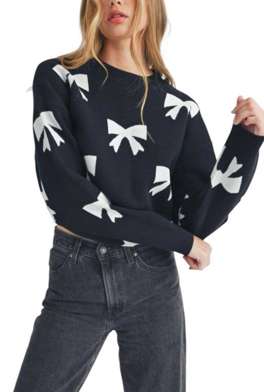 Mable - Bow Print Sweater