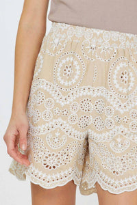 Current Air - Eyelet Short With Scallop Hem