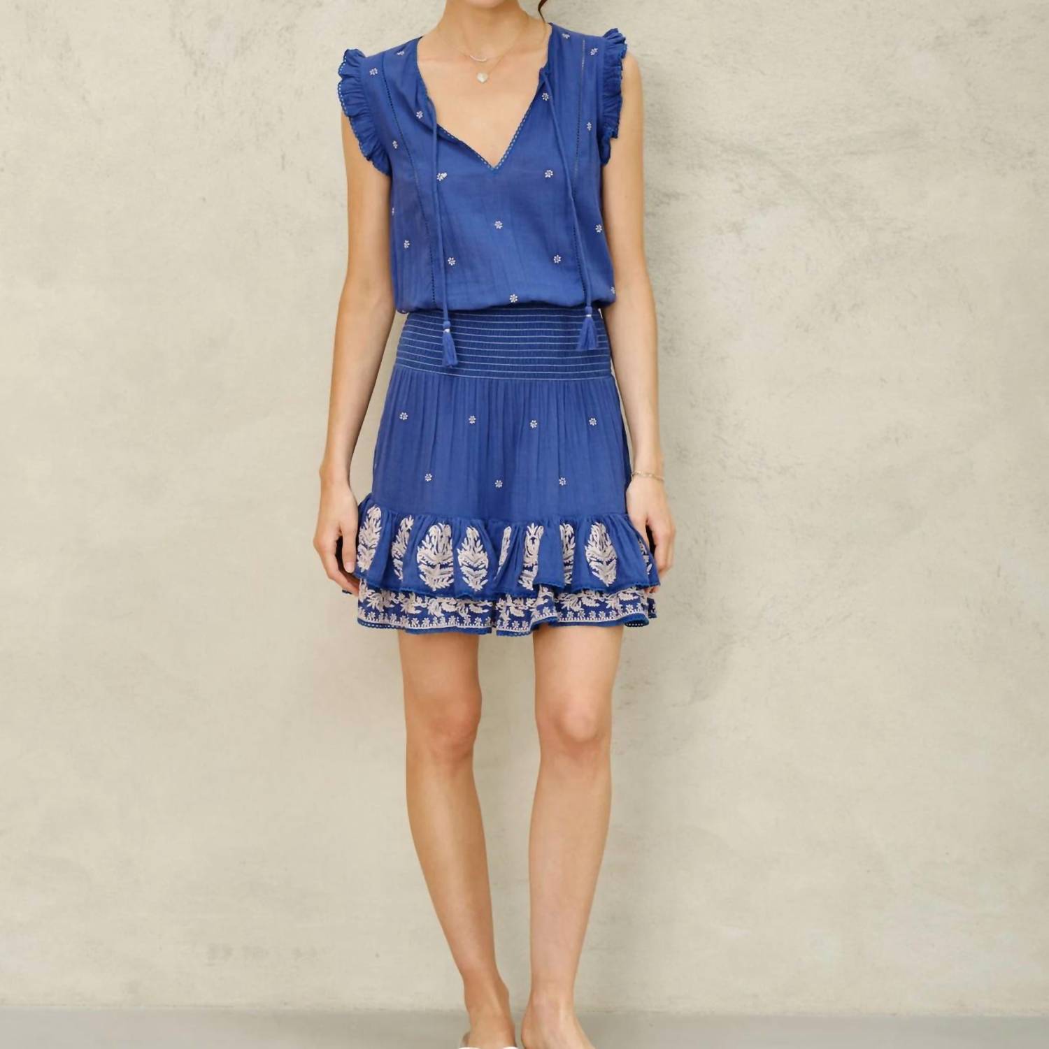 M.A.B.E. - Mina Embroidered V-neck Sundress