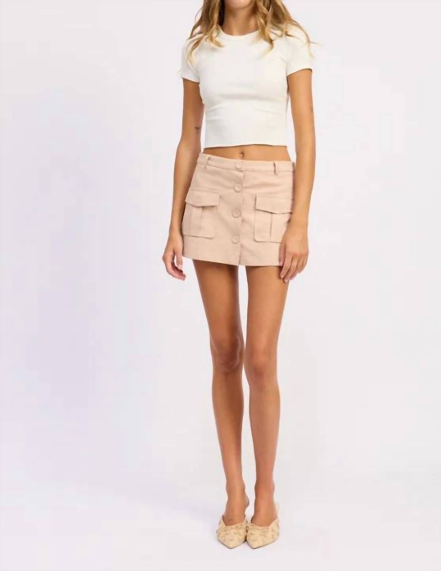 En Saison - Donna Suede Mini Skirt