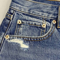 ALEX MILL Women's Frayed Hem Mini Shorts in venice wash - women's shorts - alternate view
