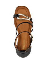 Andrea Women's Cork Wedge Heel Sandal in black - women's sandal - alternate view