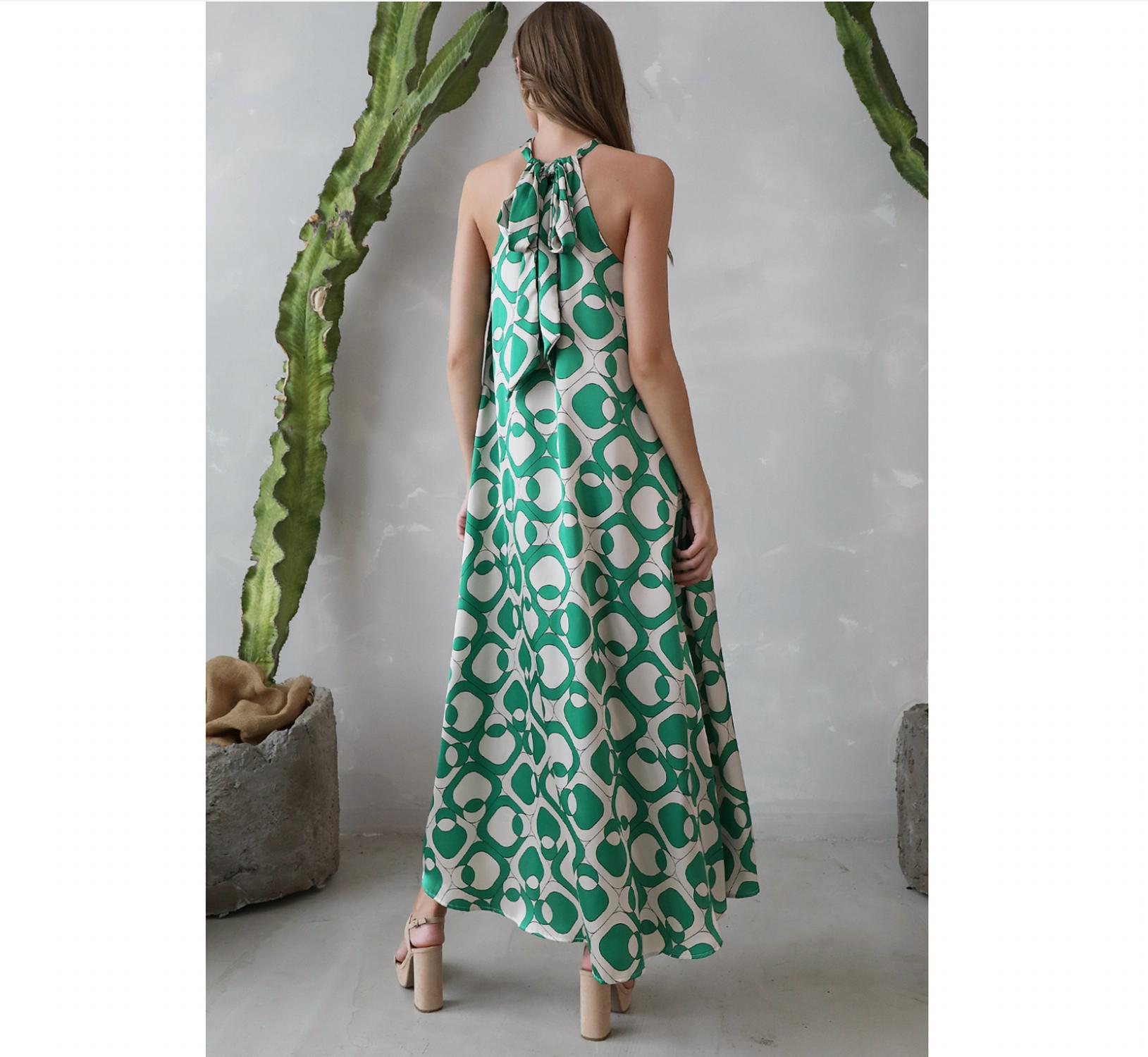 Tyche - Modern Geo Cut Out Maxi Dress