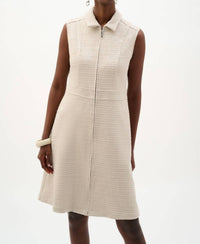 Joseph Ribkoff Front Zip Mini Dress in moonstone - women's dress