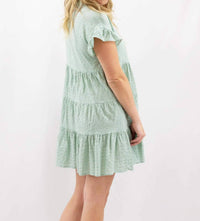 Voy - Women's Tunic Style Ruffle Sleeve Dress