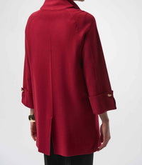 Joseph Ribkoff - Sweater Knit Coat With Overlap Collar