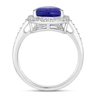 Diana M Jewels Women's Pear Natural Tanzanite Fashion Ring (4.46 Ct) - Statement in 14k white gold - women's jewelry - detail view