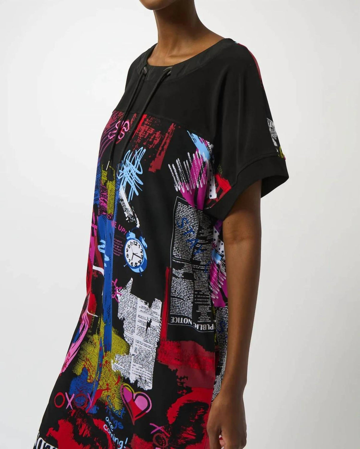 Joseph Ribkoff - Word Print Scoop Neck Dress
