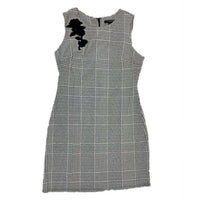 Sharagano - Women's Embroidered Applique Houndstooth Sheath Dress