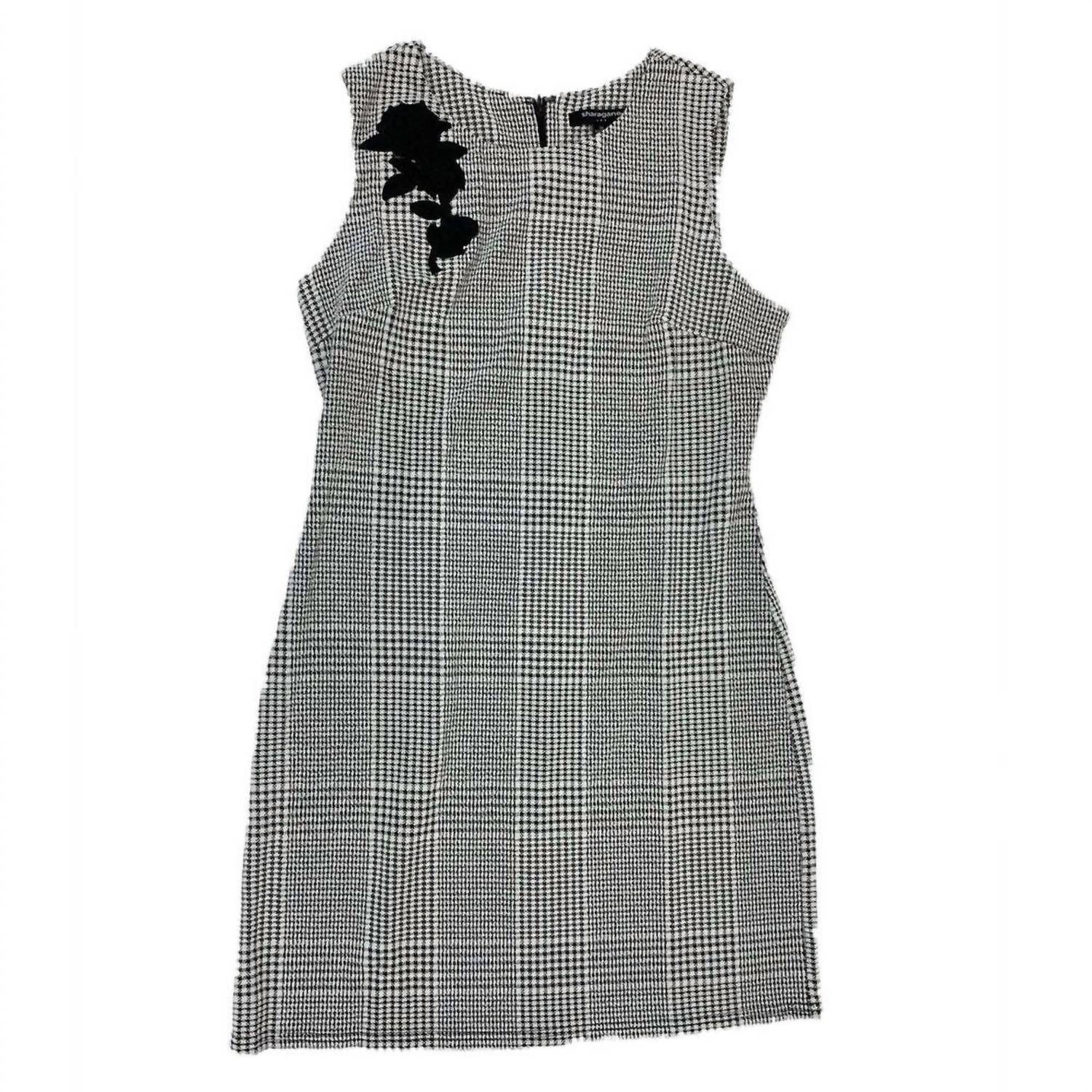 Sharagano - Women's Embroidered Applique Houndstooth Sheath Dress