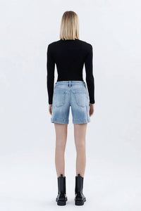 Vervet By Flying Monkey - Mid Rise Pocket Detail Wide Bermuda Shorts