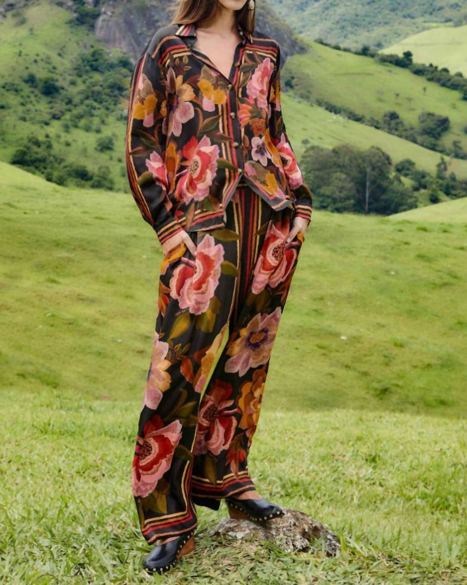 Farm Rio - Chenille Flowers Pants