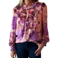 Ivy Jane - Burn Out Frost Velvet Mock Neck Top
