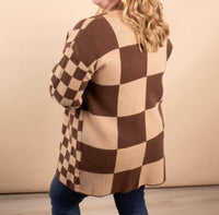 Haptics - Keep It In Check Open Front Cardigan