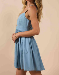 Sadie & Sage Shades On Front Cutout Mini Dress in dusty sky - women's dress - alternate view