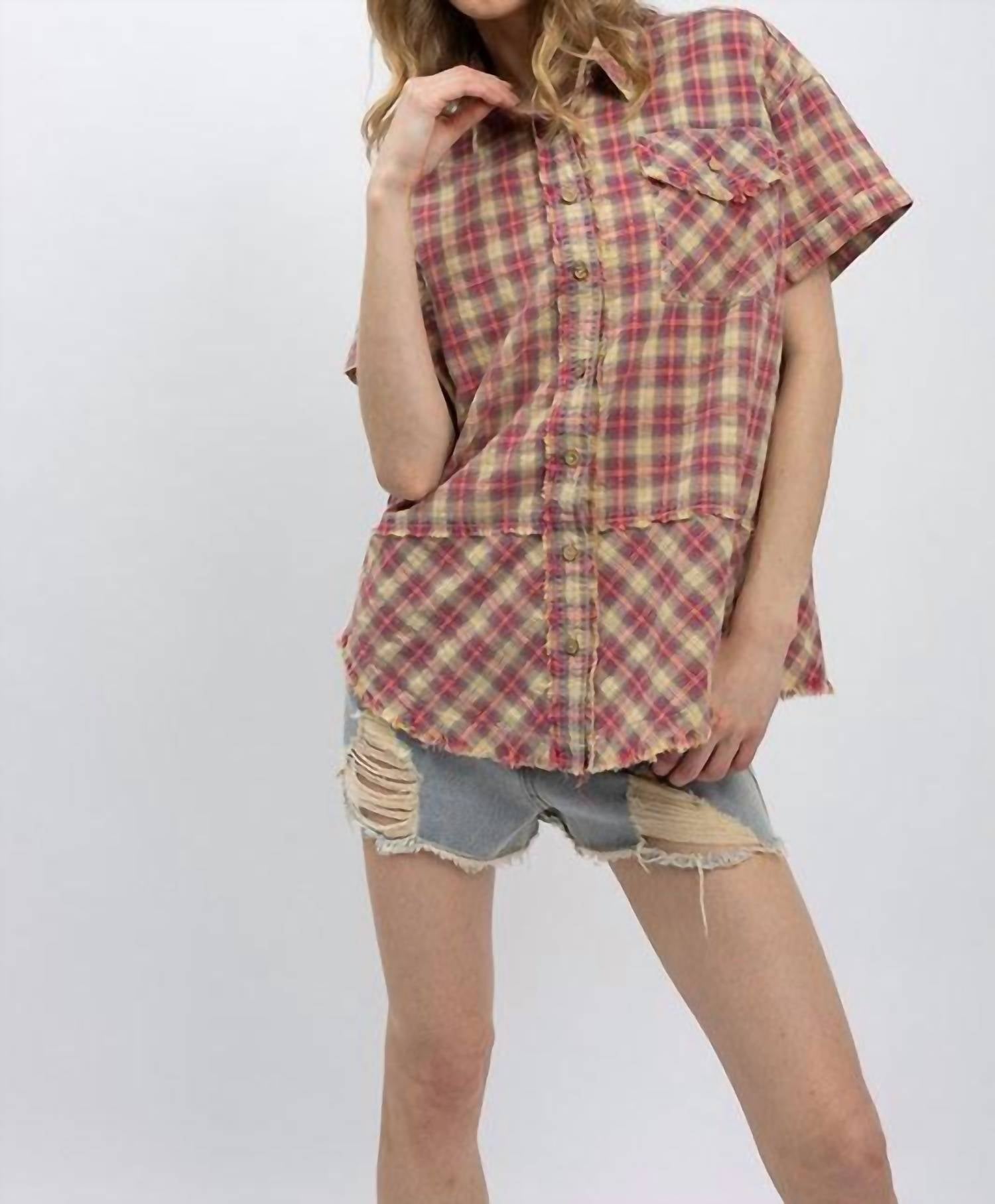 Blue Velvet - Forever Washed Flannel Short Sleeve Shirt