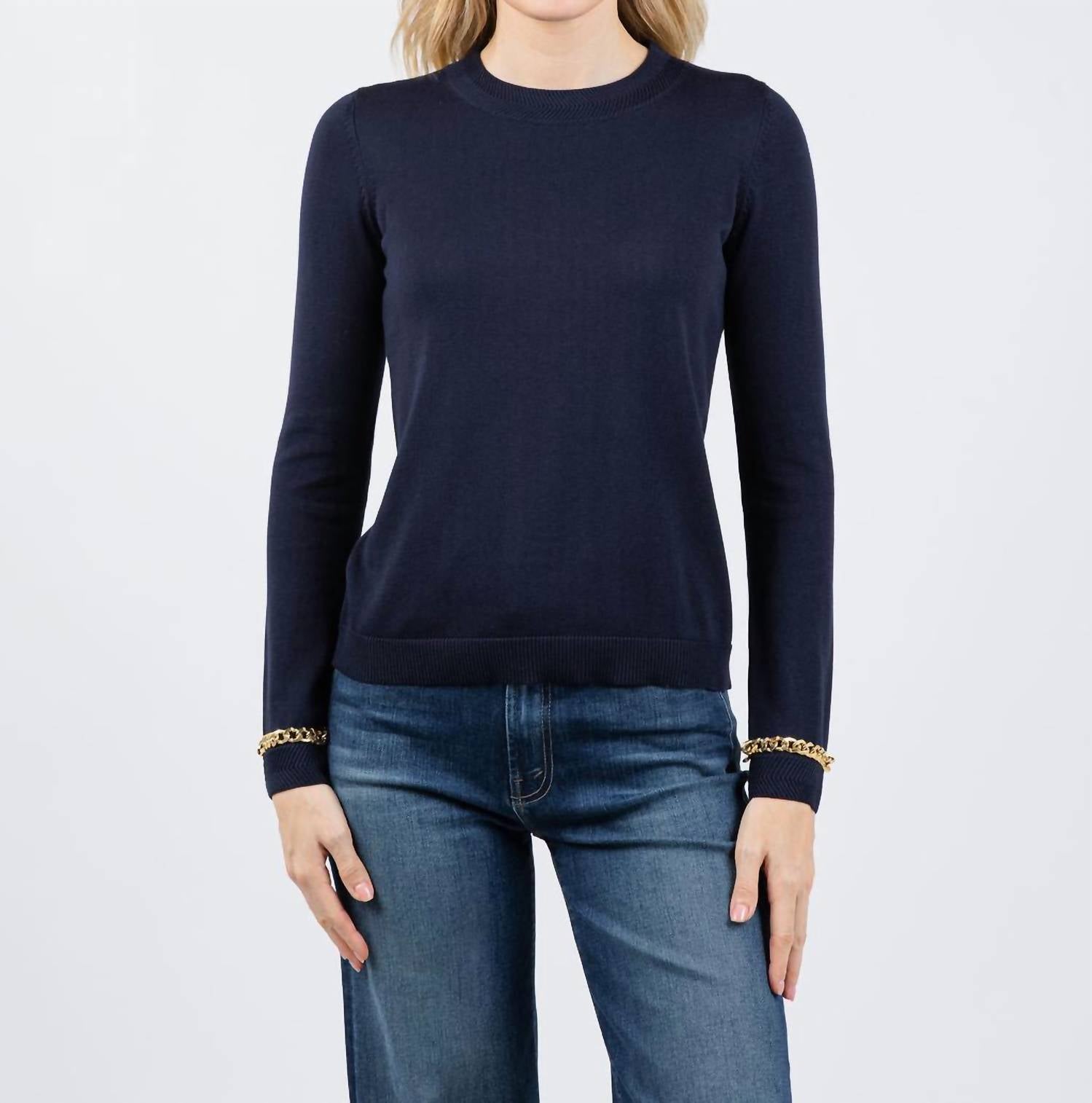 Peace Of Cloth - Gold Chain Crew Neck Sweater