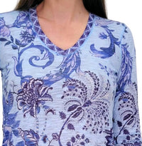 David Cline - Wind Print V-neck Top