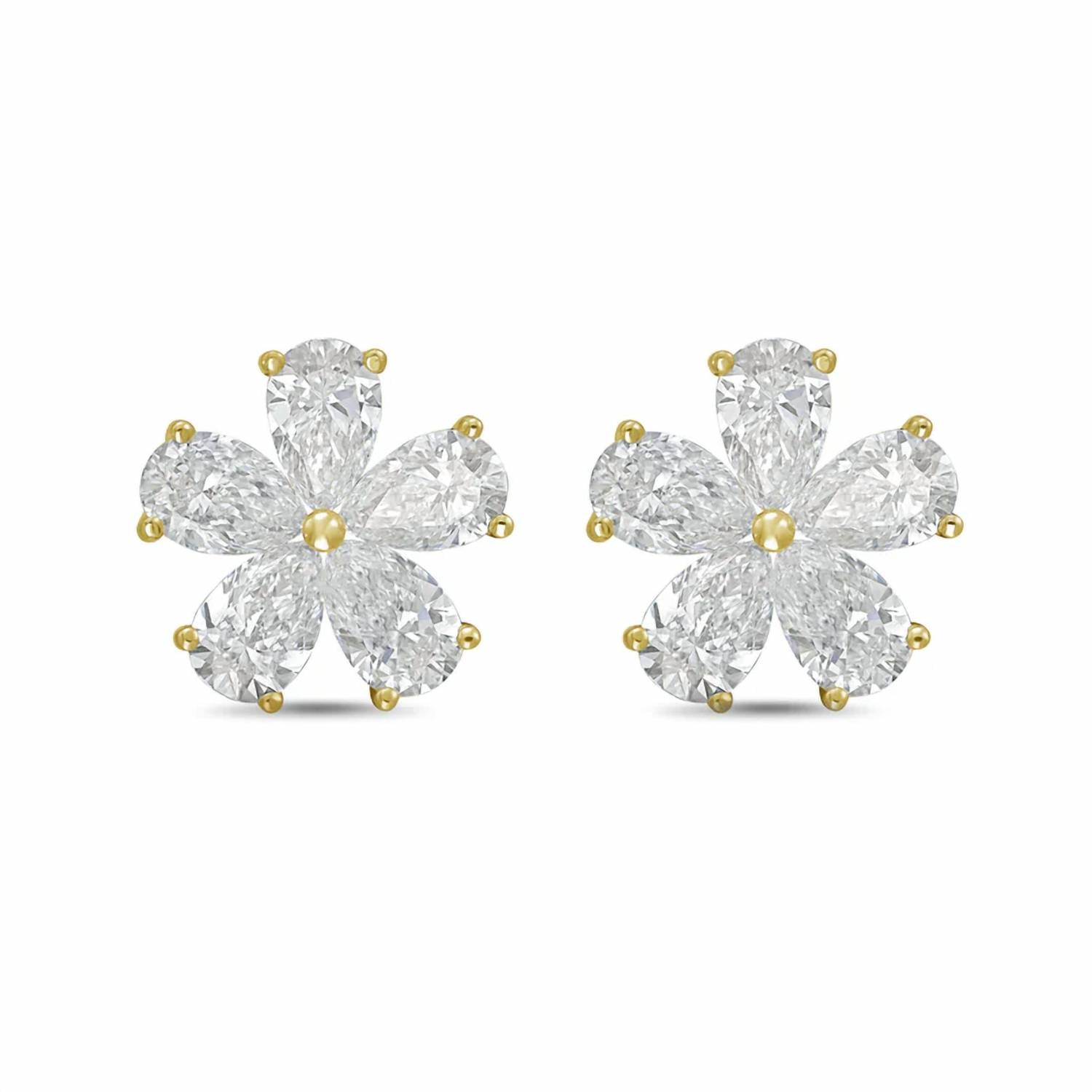 Diana M Jewels - Women's Pear Lab-Grown Diamond Stud Earrings (6.00 Ct TCW) - Elegant