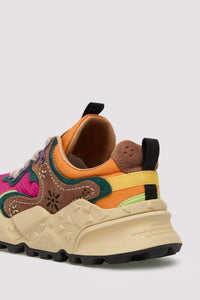 Flower Mountain Women's Rulis Squared Sneakers in light brown bordeaux lime - women's sneaker - alternate view