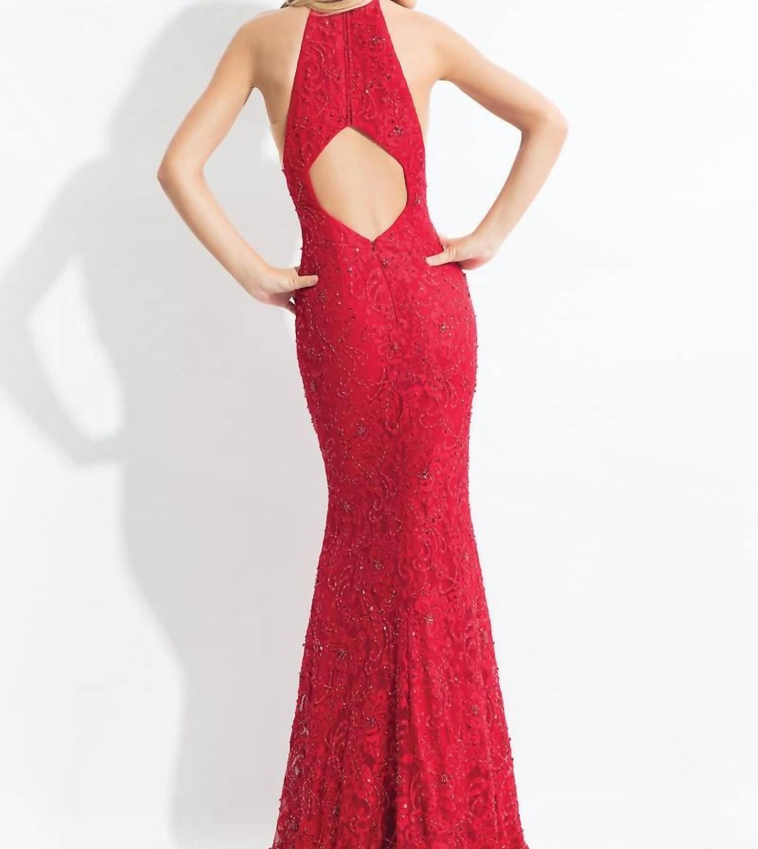 Rachel Allan - Floral Lace Mermaid Gown