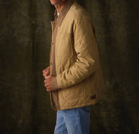 The Normal Brand James Canvas Liner Jacket in tan cedar - men's jacket - detail view