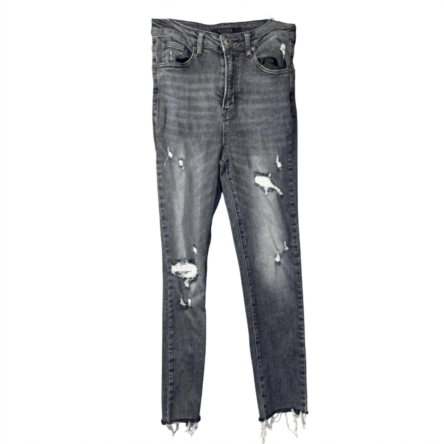 Risen - Women's High Rise Distressed Skinny Jean