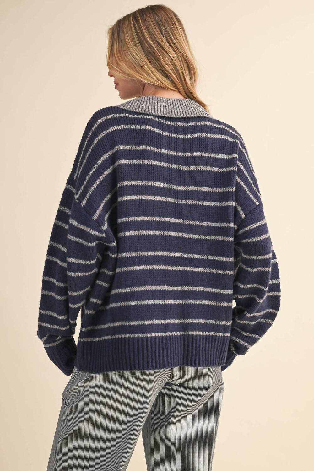 Klesis - Stripe Sweater with Collar